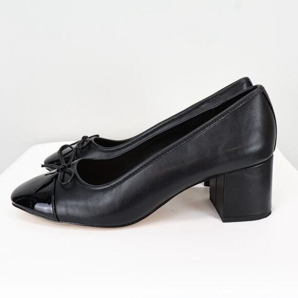 J. Crew Cap-Toe Ballet Block Heel Black Size 9 - Picture 5 of 11